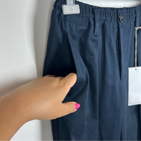 Nwt - Marni, Men’s Cropped Gabardine Trousers In Navyblue. Size: 28 Us. - Picture 11 of 16